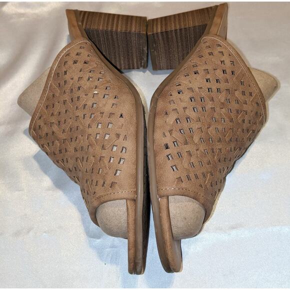 Sonoma Vitalize by Ortholite Open Toe Mules Block Heels Carreen Taupe Size 9.5 M - Picture 6 of 10